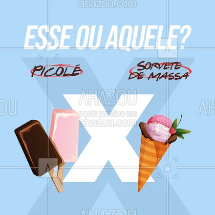 posts, legendas e frases de gelados & açaiteria para whatsapp, instagram e facebook: Quando o assunto é aquele sorvetinho, de que lado você está? 😋🍦
#ahazoutaste #gelados  #icecream  #sorvete  #sorveteria 