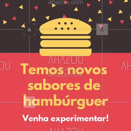 posts, legendas e frases de hamburguer para whatsapp, instagram e facebook: Venha experimentar nossos novos sabores de hambúrguer, garanto que não vai se arrepender! #hamburguer #ahazou #sabores 