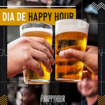 posts, legendas e frases de bares para whatsapp, instagram e facebook: Hoje é aquele dia especial de um belo HAPPY HOUR! Então venha você e seus amigos aproveitar a noite! #HappyHour #Ahazou #Beer 