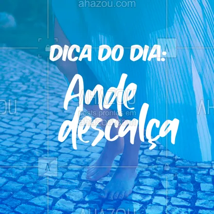 posts, legendas e frases de podologia para whatsapp, instagram e facebook: Isso mesmo! Aproveite algumas horas para deixar os pés livres de sapatos, assim você encontra uma excelente maneira de exercitar os pés, além de ativar a circulação na área e dar liberdade para seus pés! 

#Podologia #Dicas #CuidadoscomosPés #Ahazou #SaúdeeBemEstar 
