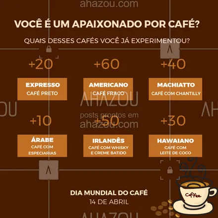 posts, legendas e frases de cafés para whatsapp, instagram e facebook: Você ama café? Comenta aqui quantos pontos você marcou!  #café #ahazou #enquete #jogo