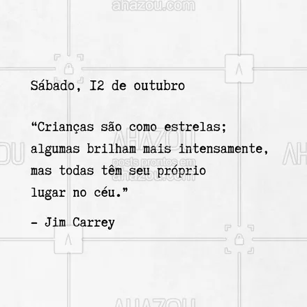 posts, legendas e frases de posts para todos para whatsapp, instagram e facebook: 🌟👶 Hoje celebramos o Dia das Crianças! Cada uma delas é única e traz uma luz especial ao nosso mundo. Vamos valorizar a inocência, a criatividade e a alegria que elas nos oferecem! Como você vai celebrar este dia? 
#diadascrianças #brilhoInfantil #Inspire #ahazou #motivacional #frasedodia 