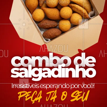 posts, legendas e frases de  para whatsapp, instagram e facebook: Coxinha, quibe, bolinha de queijo e muito mais!
Monte seu combo e descubra o sabor que vai conquistar seu coração ❤️
#combosalgadinhos #coxinhaperfeita #bolinhadequeijo #lanchedodia #delicias #petiscosemparar #salgadoscaseiros