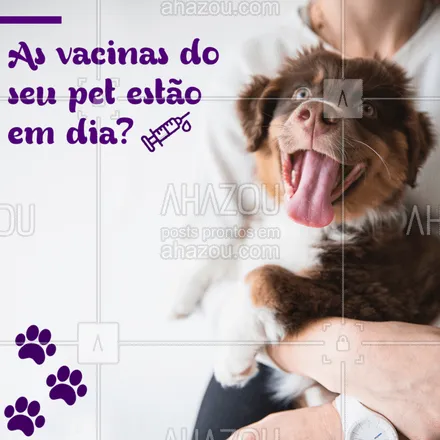posts, legendas e frases de veterinário para whatsapp, instagram e facebook: As vacinas são prioridades para a saúde do seu bichinho. Traga-o para os nossos especialistas! #veterinario #vet #pet #ahazouapp #ahazoupet #vacinas #checkup #consulta