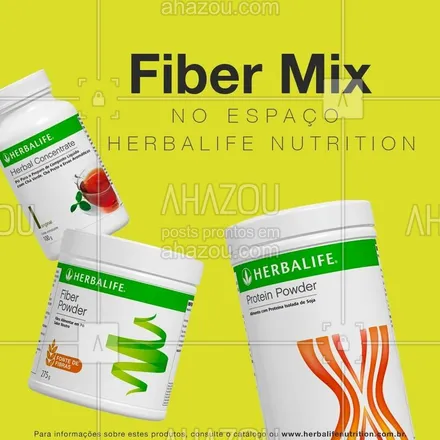 posts, legendas e frases de revendedoras, herbalife para whatsapp, instagram e facebook: Já tomou o seu Fiber Mix no Espaço Herbalife Nutrition? Além de ser uma excelente opção de lanche saudável, ele ajuda a aumentar a disposição, colabora para a saciedade e facilita no ritmo intestinal. ❤️ #herbalife #ahazouherbalife