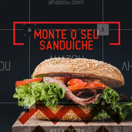 posts, legendas e frases de hamburguer, à la carte & self service para whatsapp, instagram e facebook: Quer fazer um sanduíche do seu jeito? Aqui você consegue!
Veja as nossas opções e monte o seu
#ahazou #sanduiche #comer #comerbem