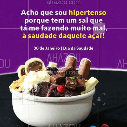 posts, legendas e frases de gelados & açaiteria para whatsapp, instagram e facebook:  Quem mais também sofre desse mal? ???? 
#diadasaudade #saudade #ahazoutaste  #gelados #sorvete #açaí