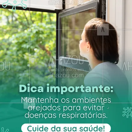 posts, legendas e frases de assuntos variados de Saúde e Bem-Estar para whatsapp, instagram e facebook: Ambientes bem ventilados ajudam a reduzir a concentração de vírus e bactérias no ar, prevenindo infecções respiratórias. Abra janelas sempre que possível!
#sauderespiratoria #cuidadoscomasaude #doencasrespiratorias #prevencao #qualidadedear #respirarbem