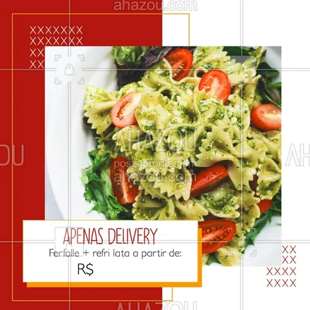 posts, legendas e frases de cozinha italiana para whatsapp, instagram e facebook: Devido a quarentena, estamos atendendo apenas via delivery, porém, não deixe de aproveitar nossa promoção de ferfalle + refri latal a partir de R$XX. Entre em contato pelo whatsapp xxxxx-xxxx e consulte os sabores disponíveis. #ahazoutaste#delivery #covid19 #coronavirus #cozinhaitaliana #ferfalle #culinariaitaliana