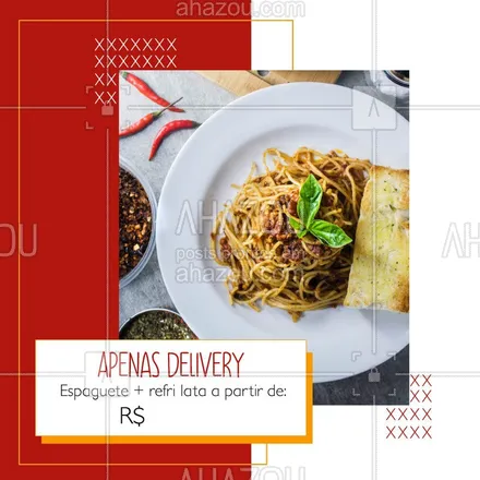 posts, legendas e frases de cozinha italiana para whatsapp, instagram e facebook: Devido a quarentena, estamos atendendo apenas via delivery, porém, não deixe de aproveitar nossa promoção de espaguete + refri latal a partir de R$XX. Entre em contato pelo whatsapp xxxxx-xxxx e consulte os sabores disponíveis. #ahazoutaste#delivery #covid19 #coronavirus #cozinhaitaliana #massa #culinariaitaliana