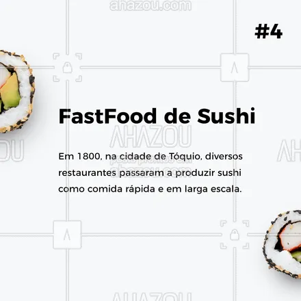 posts, legendas e frases de cozinha japonesa para whatsapp, instagram e facebook:  Você já conhecia essas curiosidades sobre o sushi? ? E saiba que ainda tem muito mais! ? #Sushi #Sushilovers #Carrosselahz #ahazoutaste  #comidajaponesa #sushitime