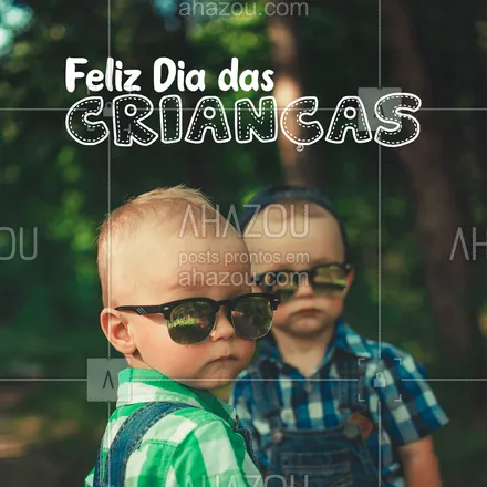 posts, legendas e frases de óticas  para whatsapp, instagram e facebook: Um feliz Dia das Crianças para os pequenos! ❤️ #diadascriancas  #AhazouÓticas #óticas