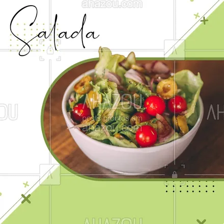 posts, legendas e frases de saudável & vegetariano para whatsapp, instagram e facebook: Para te ajudar a ser mais saudável agora nós temos vários tipos de salada ? venha conferir #Salada #Saudavel #Ahazou 