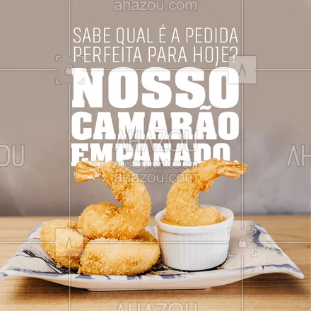 posts, legendas e frases de peixes & frutos do mar para whatsapp, instagram e facebook: Seu almoço vai ficar ainda mais especial e gostos com nossa deliciosa porção de camarão empanado. Então não perca tempo, venha já nos visitar. #delivery #foodlovers #frutosdomar #ahazoutaste #instafood #peixes #pescados #frutosdomar #camarão #camarãoempanado #sabor #qualidade