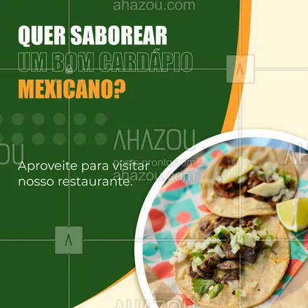 posts, legendas e frases de cozinha mexicana para whatsapp, instagram e facebook: Venha para o nosso restaurante e coma um bom Chilli Mexicano temperado com muito sabor. 🌮 #ahazoutaste #comidamexicana  #cozinhamexicana  #nachos  #vivamexico #cardapiomexicano
