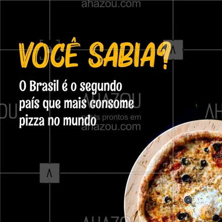 posts, legendas e frases de pizzaria para whatsapp, instagram e facebook: É isso mesmo! Inclusive, a cidade de São Paulo concentra a maior parte dos pedidos. ? Nosso país só perde para os Estados Unidos, já que a pizza é uma verdadeira paixão nacional por lá. ? Mais ou menos 95% dos americanos se alimentam de pizza regularmente. #pizza #curiosidade #ahazoutaste #pizzaria #pizzalovers #pizzalife
