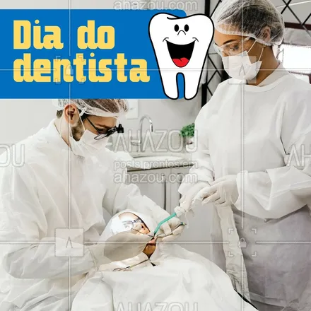 posts, legendas e frases de odontologia para whatsapp, instagram e facebook:  Que possamos continuar trazendo cada dia mais sorrisos para o mundo! Feliz Dia do Dentista ? #Dentista #Odonto #AhazouSaude #DiaDoDentista  #Odontologia