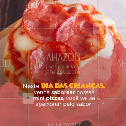 posts, legendas e frases de pizzaria para whatsapp, instagram e facebook: Mini pizzas saborosas e quentinhas você encontra aqui,  venha nos fazer uma visita! 🍕 #ahazoutaste #pizzaria #pizza  #pizzalife  #pizzalovers #minipizza 
