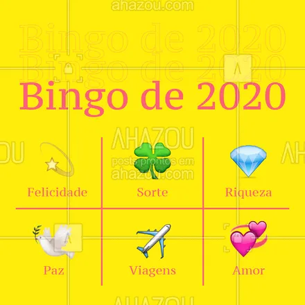 posts, legendas e frases de posts para todos para whatsapp, instagram e facebook: Que tal levar esse bingo pra ceia de Natal? Só coisa boa pra 2020! ❤️ #fimdeano #ahazou #bingo #2020 #reveillon 