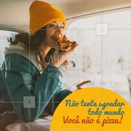 posts, legendas e frases de pizzaria para whatsapp, instagram e facebook: Pois é, só ela consegue! ?? #pizza #ahazoutaste #engracado #pizzaria