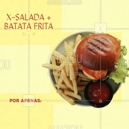 posts, legendas e frases de hamburguer para whatsapp, instagram e facebook: Um lanche que nunca sai da moda e é uma delicia nosso X-Salada acompanhado da nossa batata frita crocante por fora e macia por dentro, vai perder esse promoção? vem fazer o seu pedido ??

#lanche #batatafrita #x-salada #salada #ahazoutaste #batata #combo #promoção #entrega #delivery #food #pedido #carne #aoponto 