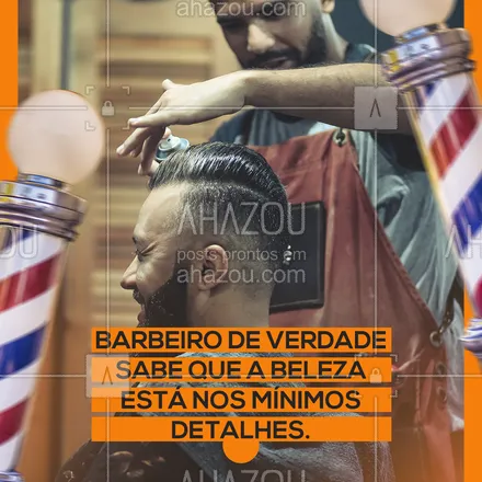 posts, legendas e frases de barbearia para whatsapp, instagram e facebook: Quando o barbeiro é profissional, não tem um fiozinho sequer que passe despercebido! 😎 #AhazouBeauty #barba  #barbearia  #barbeiro  #barbeiromoderno  #barbeirosbrasil  #cuidadoscomabarba 