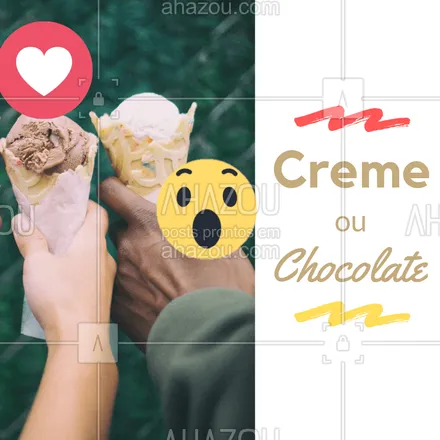 posts, legendas e frases de gelados & açaiteria para whatsapp, instagram e facebook: Esse duelo é difícil ? E aí, qual o seu favorito? ? #sorveteria #ahazou #sorvete