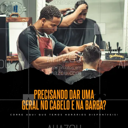 posts, legendas e frases de barbearia para whatsapp, instagram e facebook: Aproveite hoje e reserve um momento do seu dia para cuidar de você mesmo. Estamos com horários disponíveis para você cuidar da barba e do cabelo. #AhazouBeauty #barba  #barbearia  #barbeiro  #barbeiromoderno  #barbeirosbrasil 
