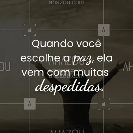 posts, legendas e frases de posts para todos para whatsapp, instagram e facebook: Escolher a paz às vezes significa deixar algumas pessoas para trás. E tá tudo bem com isso. ✌️💫
#ahazou #autoestimaemdia #segueemfrente #frases #indiretas