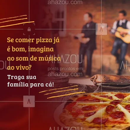 posts, legendas e frases de pizzaria para whatsapp, instagram e facebook: Nós garantimos uma noite com muita comida e música boa! 🤗
#musicaaovivo #ahazoutaste #pizza  #pizzalife  #pizzalovers  #pizzaria 