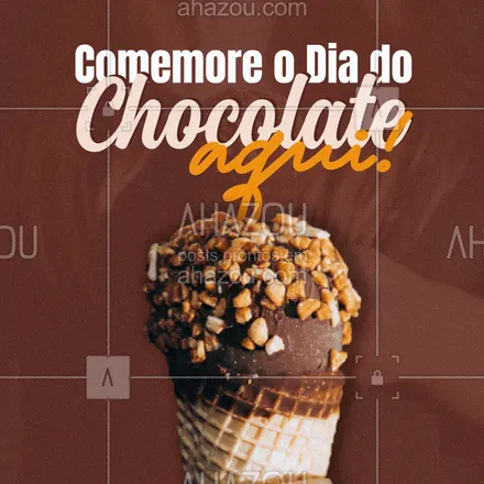 posts, legendas e frases de gelados & açaiteria para whatsapp, instagram e facebook: Temos diversos sabores e acompanhamentos contendo o doce mais amado do Brasil.
Venha comemorar este dia com a gente.
Esperamos você!
#ahazoutaste #diadochocolate #sorvetedechocolate  #sorvete  #sorveteria  #icecream  #gelados 