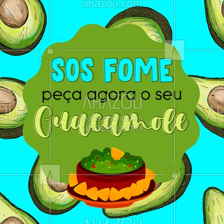 posts, legendas e frases de cozinha mexicana para whatsapp, instagram e facebook:  Não tem fome que resista ao nosso delicioso Guacamole, peça já o seu! ??
#Guacamole #SOSFome #ahazoutaste #ComidaMexicana  #vivamexico
