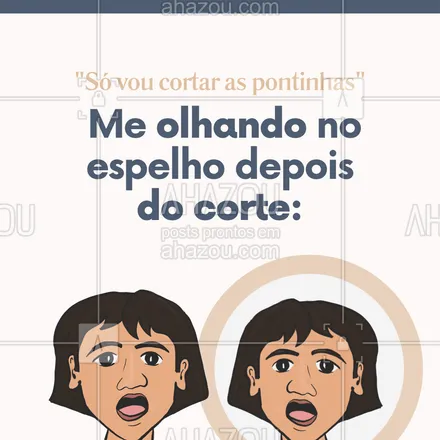 posts, legendas e frases de cabelo para whatsapp, instagram e facebook: Quem nunca foi no salão cortar as pontinhas e o cabeleireiro acabou cortando um pouquinho a mais? 😝🤣🤣 Lembrando que aqui nós sempre respeitamos a sua vontade e nunca fazemos nada que você não concorde! 😉
#AhazouBeauty #cabeleireiro  #cabelo  #cabeloperfeito  #hair  #hairstyle  #hairstylist  #hidratacao   #salaodebeleza 