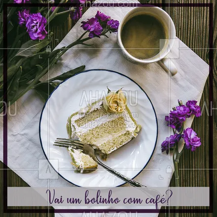 posts, legendas e frases de cafés para whatsapp, instagram e facebook: Hora do café? Não tem nada melhor que um bolo delicioso pra acompanhar! Peça já o seu. #bolo #cafe #ahazou #cafedatarde #bolos #boloscaseiros