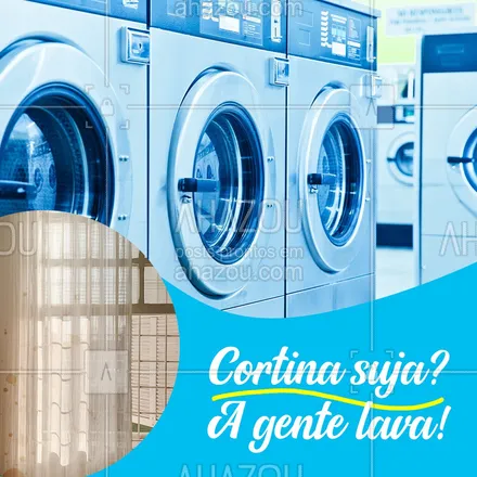 posts, legendas e frases de lavanderia para whatsapp, instagram e facebook: Sujou a cortina? Fique sem preocupações e traga até a gente. 🤩 #AhazouServiços #lavanderia #cortinas #lavagem #lavar #limpeza 
