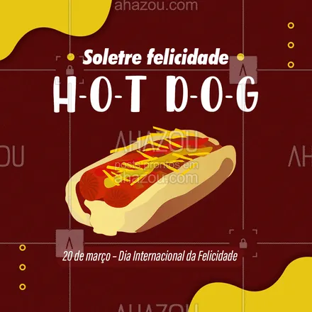 posts, legendas e frases de hot dog  para whatsapp, instagram e facebook: Não tem como ficar triste comendo um dogão ?. Comemore o Dia da felicidade com nosso hot dog. Entre em contato e peça o seu. #hotdog #hotdoglovers #hotdoggourmet #ahazoutaste #cachorroquente #food #felicidade #diadafelicidade #diainternacionaldafelicidade