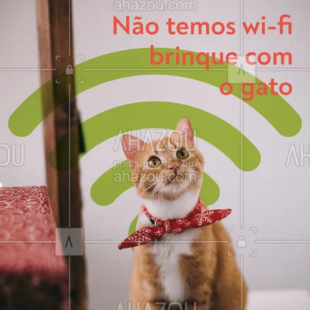 posts, legendas e frases de assuntos variados de Pets para whatsapp, instagram e facebook: Fica a dica ? #gato #ahazoupet #wifi 