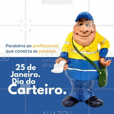 posts, legendas e frases de posts para todos para whatsapp, instagram e facebook: Um muito obrigado a todos os carteiros do Brasil pelos seus serviços. #ahazou #diadocarteiro #motivacional #entregas #cartas #conexão 
