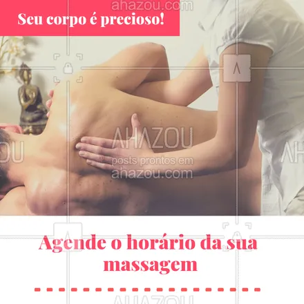 posts, legendas e frases de massoterapia para whatsapp, instagram e facebook: Agende já o horário da sua massagem ? #massagem #massoterapia #ahazou #frases