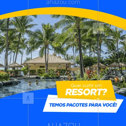 posts, legendas e frases de agências & agentes de viagem para whatsapp, instagram e facebook: Temos ofertas especiais para você curtir um resort do jeito que sempre quis. Confira já!
#Resort #AhazouTravel #Viagem #AhazouTravel