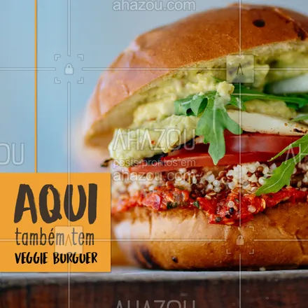 posts, legendas e frases de hamburguer para whatsapp, instagram e facebook: É Burger Vegano que vocês querem? Então toma! #hamburguer #ahazou #hamburgueria #veggie