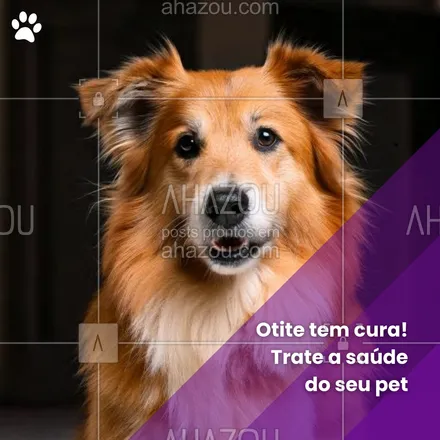 posts, legendas e frases de petshop para whatsapp, instagram e facebook: A otite é uma das doenças mais comuns em pets, causando muito desconforto. Com o tratamento certo, seu amigo de quatro patas pode se livrar da dor e voltar a ser feliz e saudável! 💙 Marque uma consulta e cuide da saúde do seu pet. #CuidadosPet #OtitePet #SaúdeAnimal #AhazouPet #petshop #dica #tratamento #otite  