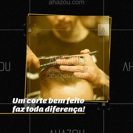 posts, legendas e frases de barbearia para whatsapp, instagram e facebook: Seja um bom degradê ou estilo John Wick, você fica bem melhor quando o seu corte está em dia. Vem pra cá! 😎
#AhazouBeauty #barba  #barbearia  #barbeiro  #barbeiromoderno  #barbeirosbrasil  #barber  #barberLife  #barberShop  #barbershop  #brasilbarbers  #cuidadoscomabarba 