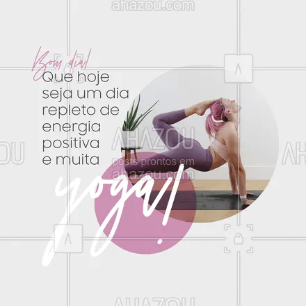 posts, legendas e frases de yoga para whatsapp, instagram e facebook: Mais um dia começando e que ele traga toda energia positiva que você merece ✨☀! #meditation #yogalife #yoga #AhazouSaude #namaste #yogainspiration #postdefrase #motivacional #bomdia #frasesdebomdia