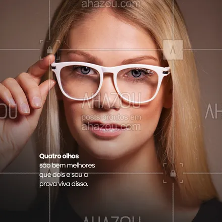posts, legendas e frases de óticas  para whatsapp, instagram e facebook: 👓Tem gente que não combina com óculos, mas também tem você, que arrasa com essas lentes que expressam toda a sua personalidade marcante. Deixe aqui nos comentários um dos motivos de seus óculos darem aquele up no seu visual 🤓 😜. #AhazouÓticas #oticas #oculosdesol #oculos #lentes #oculosdegrau #moda #otica #estilo #sun #fashion #sunglasses #lens #oculosdodia #oculosdeluxo  #lentesdecontato #engracado #meme #risada #ahazou #vocedelentes #miope #miopia