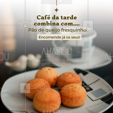 posts, legendas e frases de padaria, comidas variadas para whatsapp, instagram e facebook: Aqui tem pão de queijo fresquinho todo dia! Surpreenda sua família e amigos com o melhor pão de queijo da região❤️🧀☕! #paodequeijo #ahazoutaste #bakery  #cafedamanha  #foodlovers  #eat  #ilovefood  #instafood  #padaria  #padariaartesanal  #panificadora  #pãoquentinho 