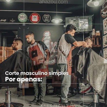 posts, legendas e frases de barbearia para whatsapp, instagram e facebook: Se você já escuto a pergunta: Não está na hora de cortar o cabelo? mais de três vezes, já é hora de você aproveitar os nossos preços e marcar um horário. ?‍♂️ #AhazouBeauty  #barberLife #barbeirosbrasil #barbeiro #barberShop #barbearia #cabelo #cabeleireiro #corte #cortemasculino #cabelomasculino #horário #agenda #cortar 