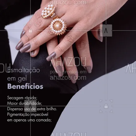 posts, legendas e frases de manicure & pedicure para whatsapp, instagram e facebook: Agende seu horário e se apaixone por esta técnica! #manicure #ahazou #unhas #esmaltacaoemgel
