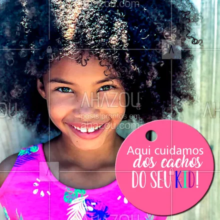 posts, legendas e frases de cabelo para whatsapp, instagram e facebook: Traga suas crianças encaracoladas pra cá que nós cuidamos delas! #cabelereirokids #ahazou #cacheadosecrespos