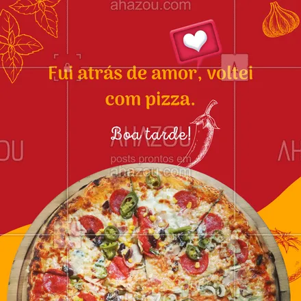 posts, legendas e frases de pizzaria para whatsapp, instagram e facebook: Até porque, claramente pizza e amor são sinônimos! 😋🍕
#ahazoutaste #pizza  #pizzalife  #pizzalovers  #pizzaria 